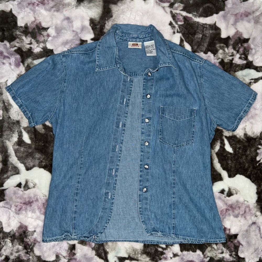 Faded Glory Women’s Small Vintage Denim Button-Up Shirt